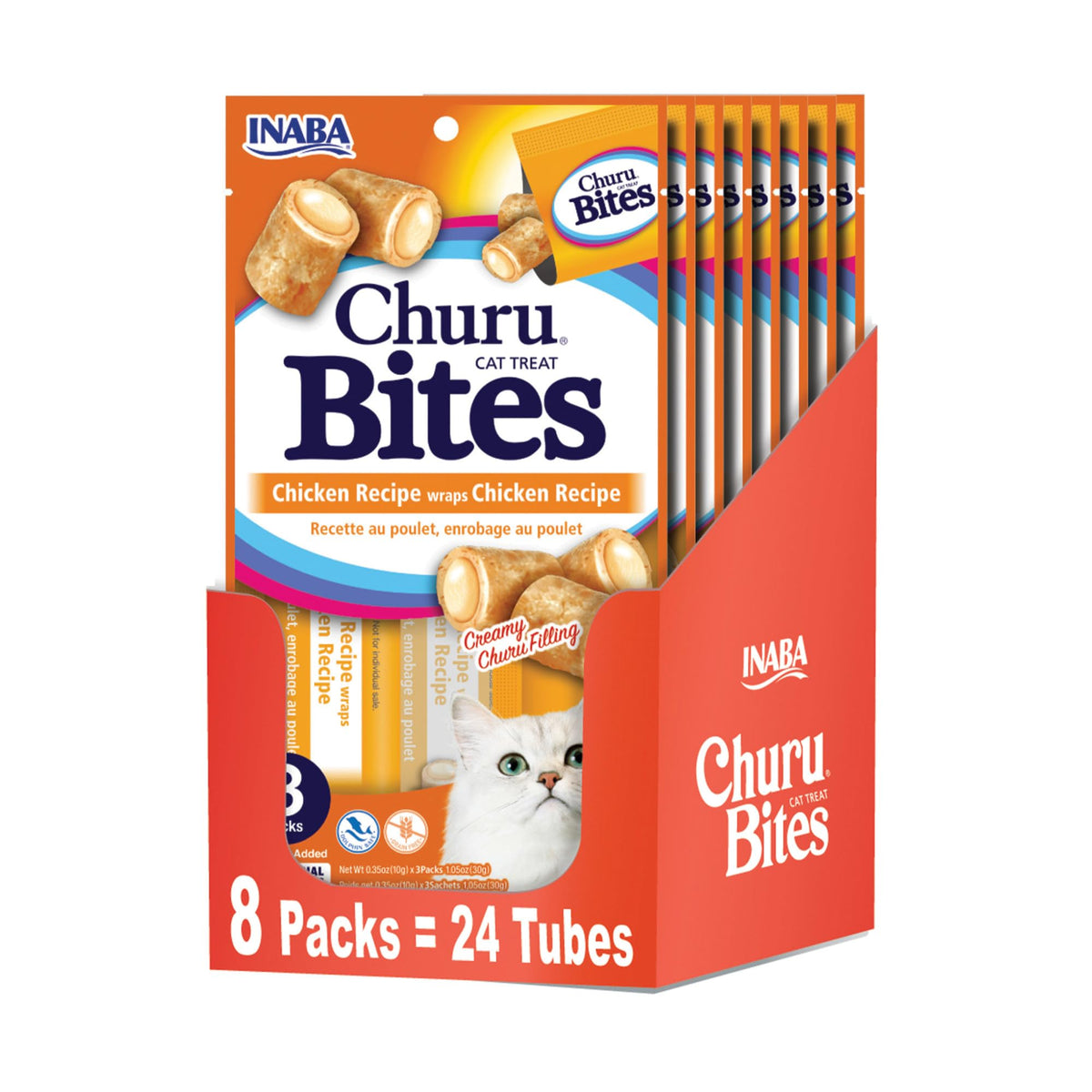 Soft Chewy Baked Chicken Cat Treats with Vitamin E, 24 Tubes V78077