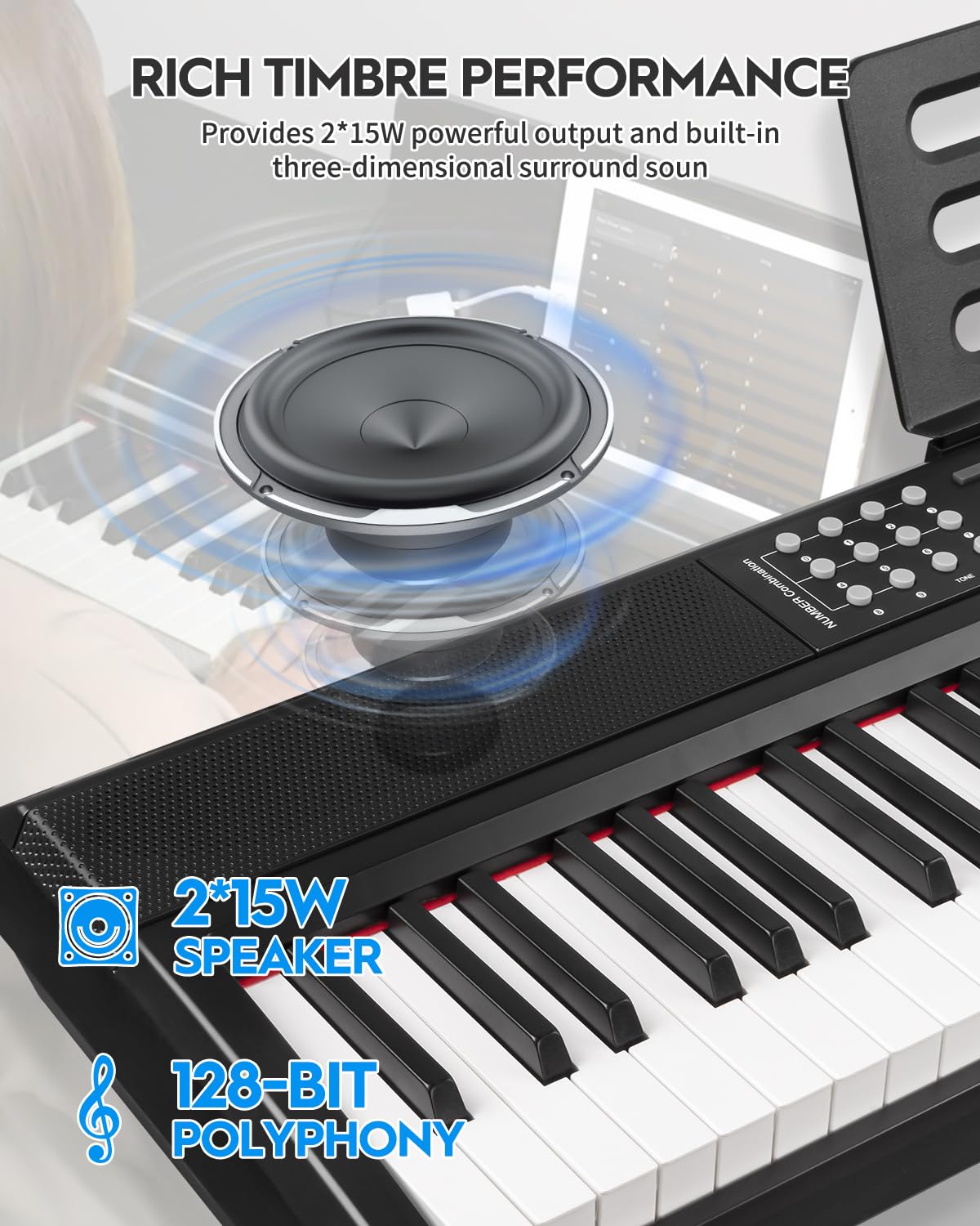 88 Keys Weighted Hammer-Action Digital Piano with Sustain Pedal H644054