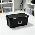 Black 22 Gal Wheeled Plastic Storage Bins B911