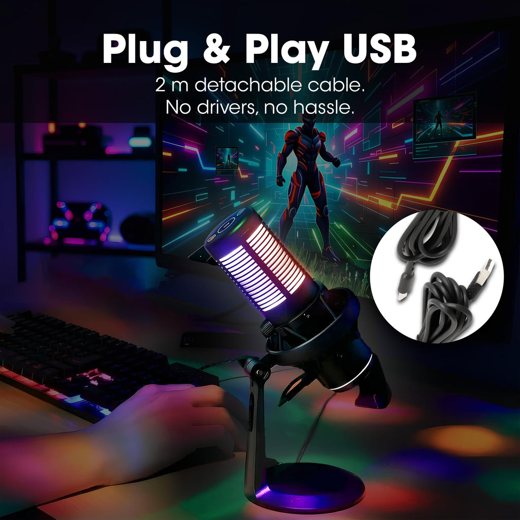 RGB USB Gaming Microphone with Shock Mount X377