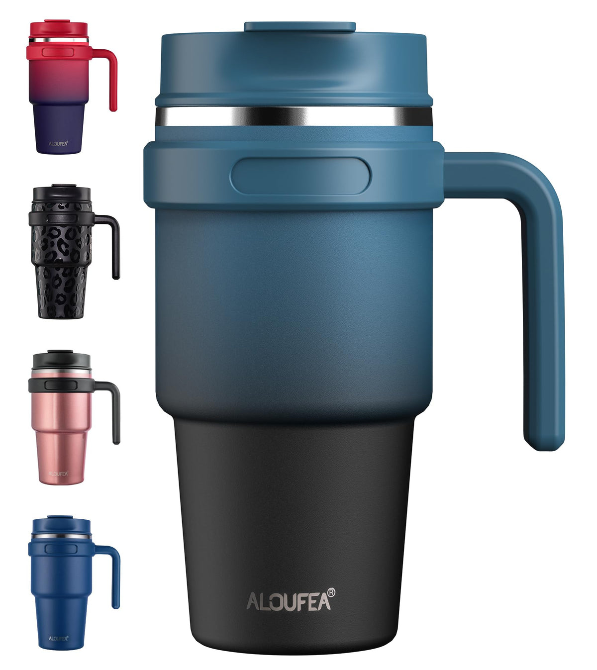 20 oz Insulated Travel Coffee Mug Tumbler with Handle and Straw K85691