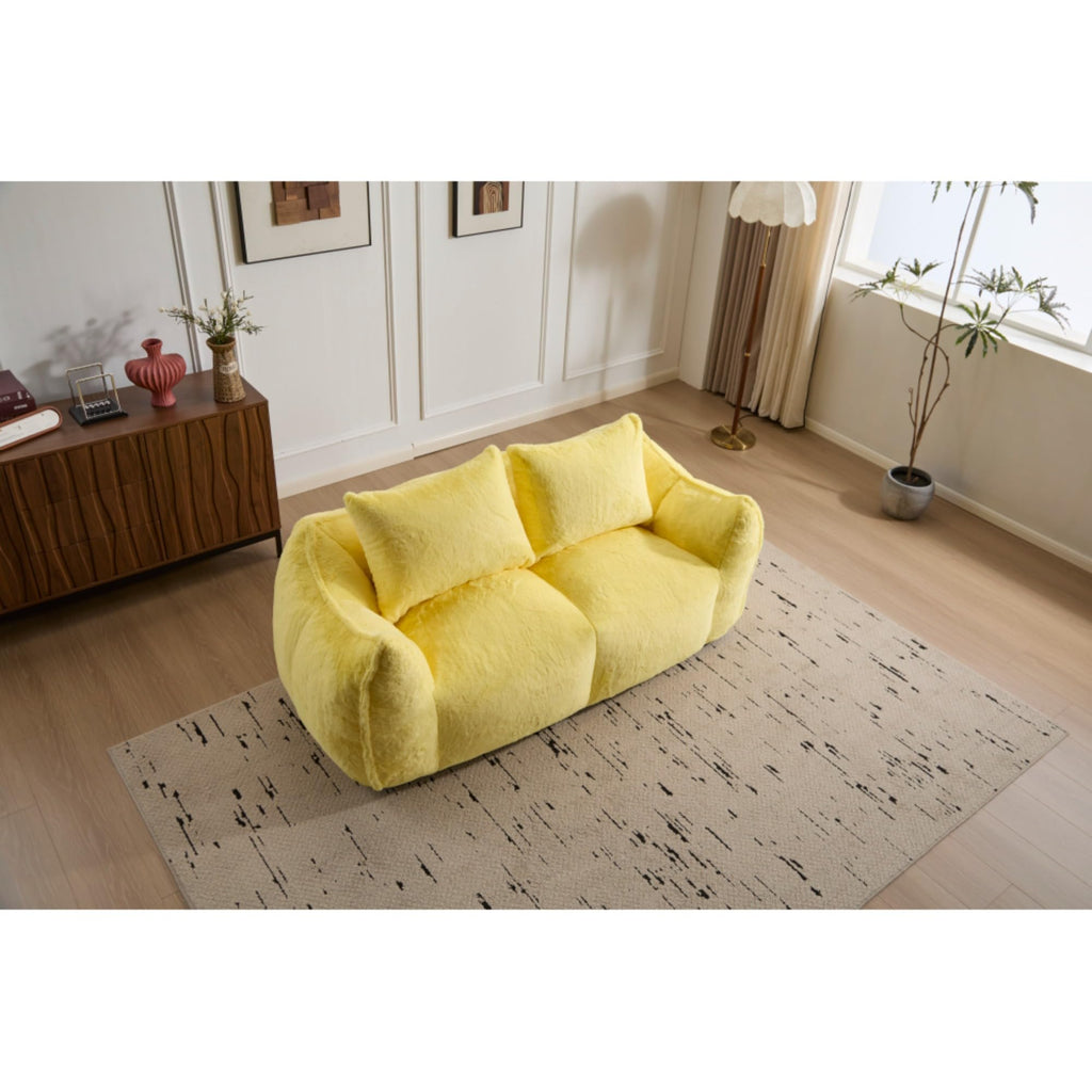Oversized Faux Fur Memory Foam Bean Bag Sofa H1567