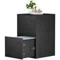 Black Two Drawer Wood File Cabinet F5432