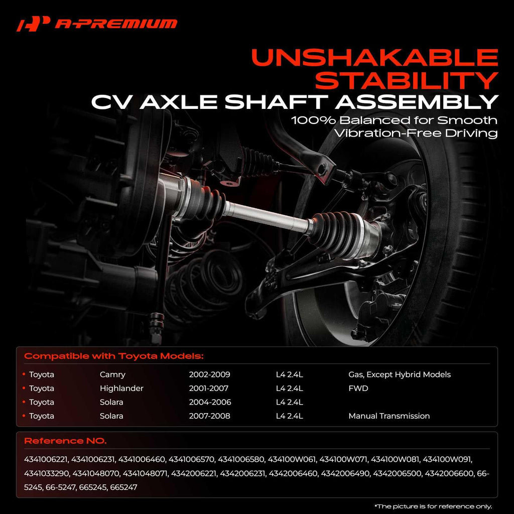 Set of 2 Front CV Axle Shaft Assembly M2594