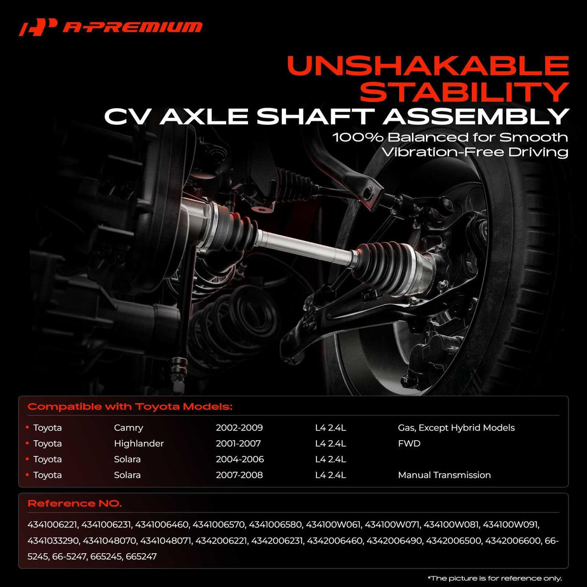 Set of 2 Front CV Axle Shaft Assembly M2594