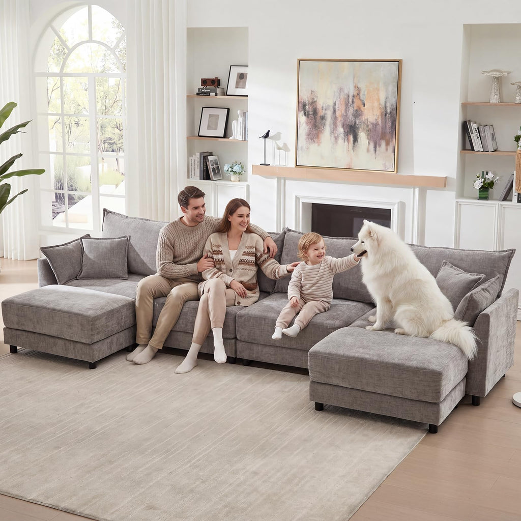 Light Gray Chenille 2 Seater Sofa with Pillows L751532