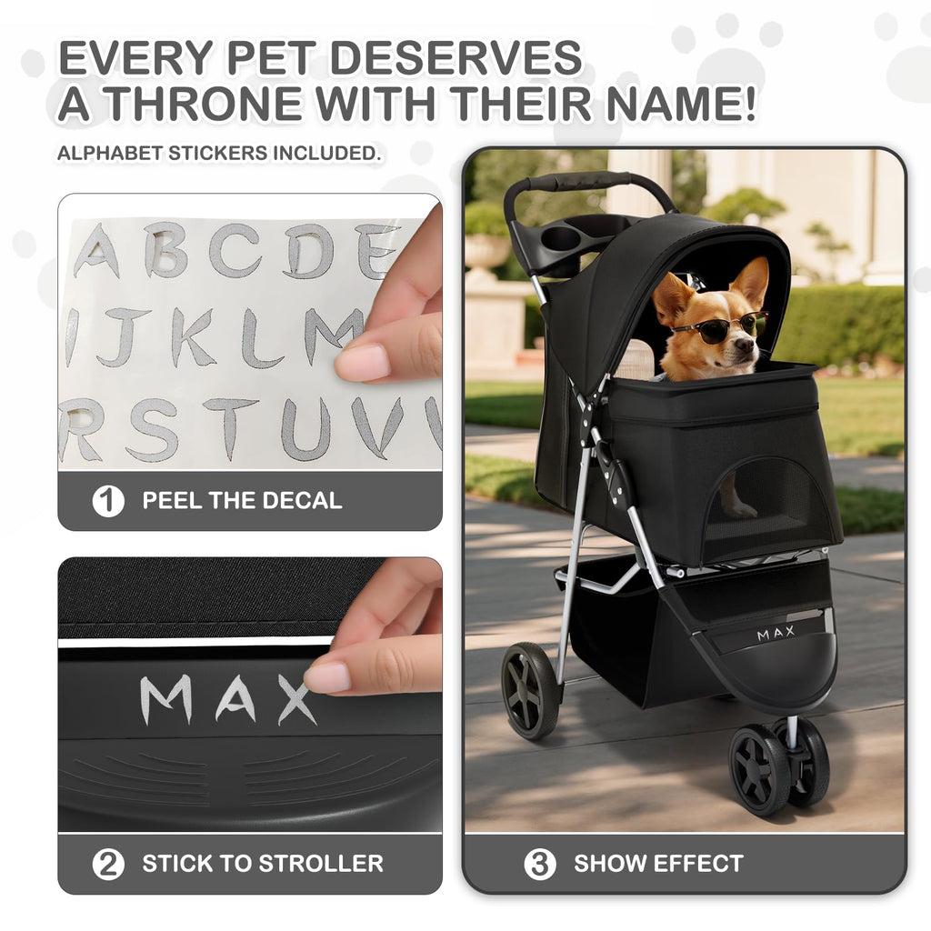 Black Pet Stroller Y2310