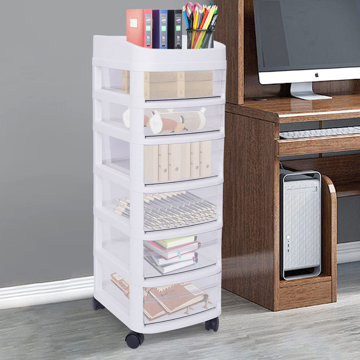 6 Drawer Rolling Storage Cart with Wheels E5177