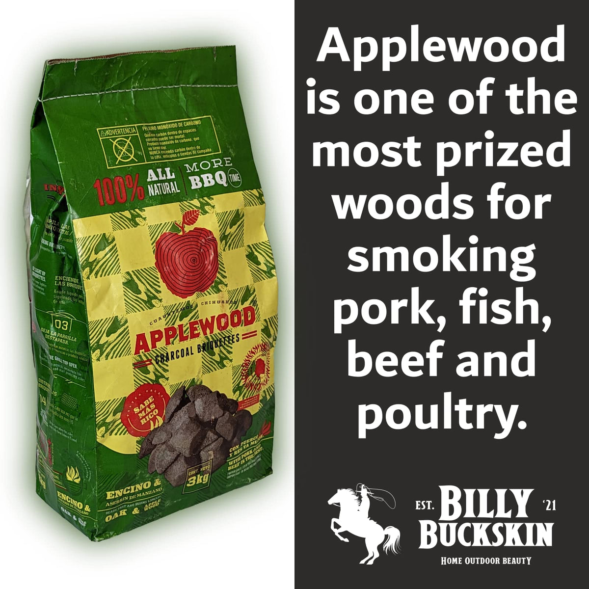 Oak & Applewood Charcoal Briquettes 6.5 Lb O44217