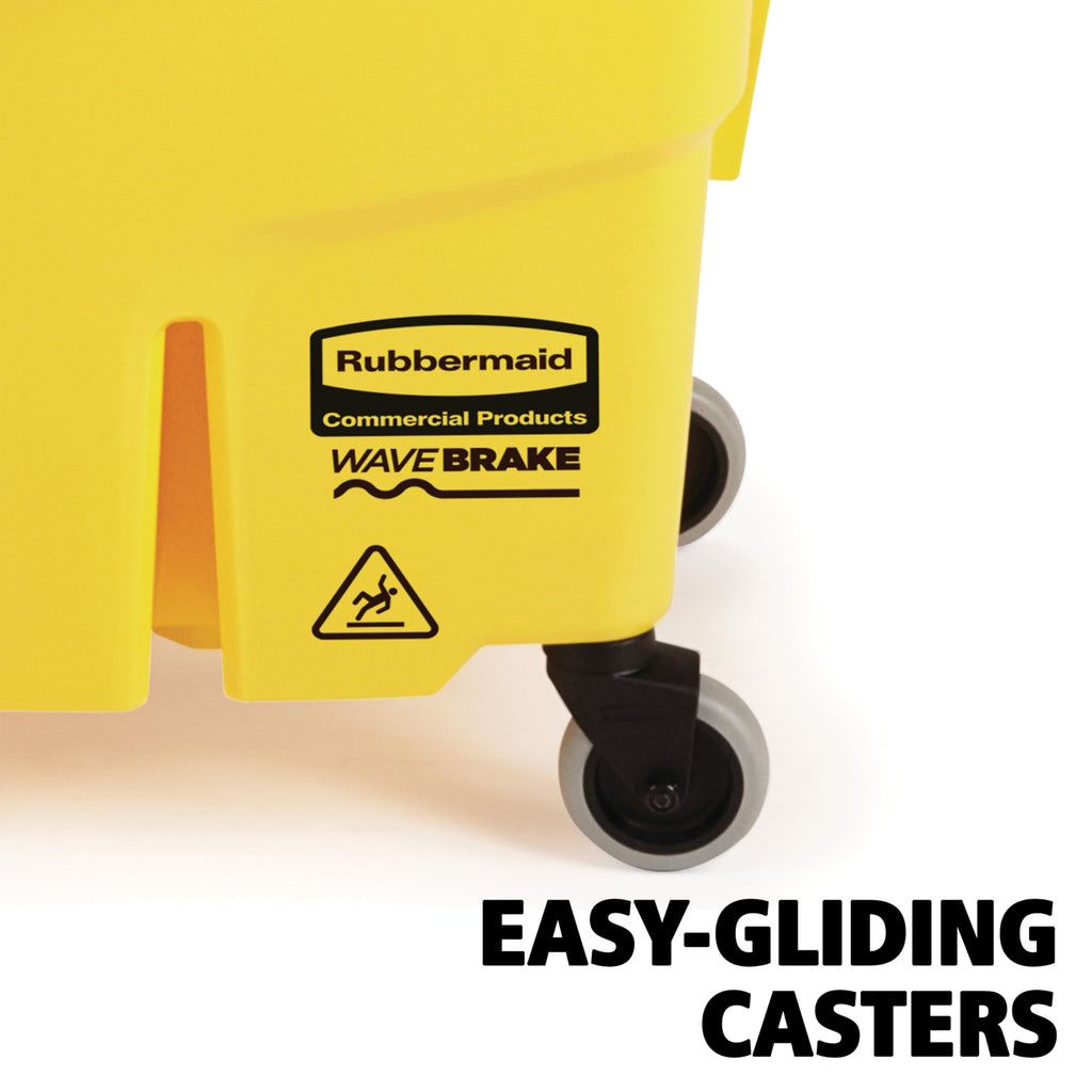 26 Qt. Side-Press Mop Bucket and Wringer Combo on Wheels, Yellow Q3204