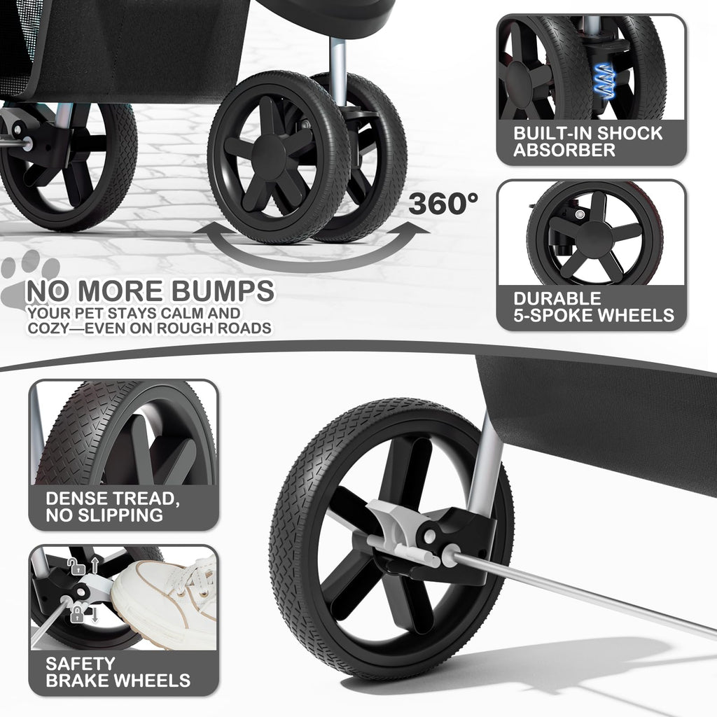 Black Pet Stroller Y2310
