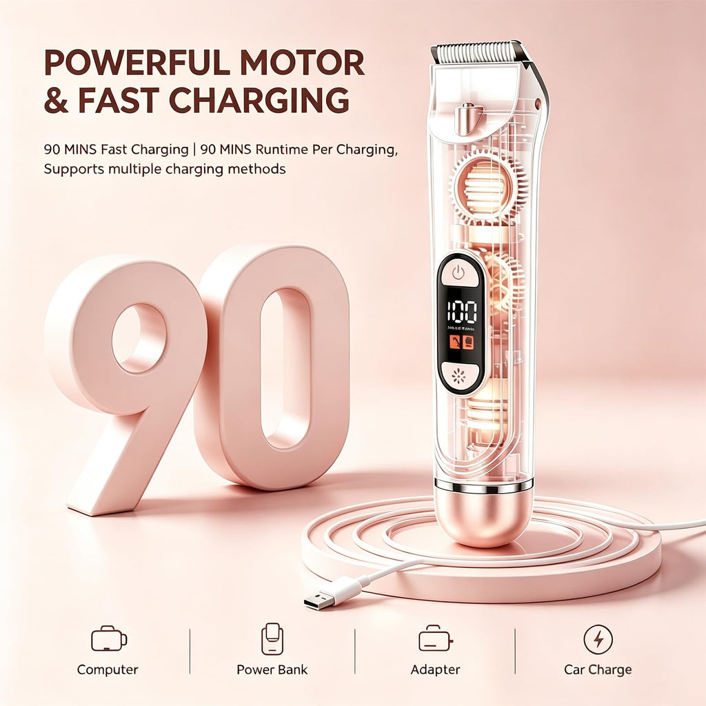 Waterproof Rechargeable Electric Razor with 2 Heads O9435