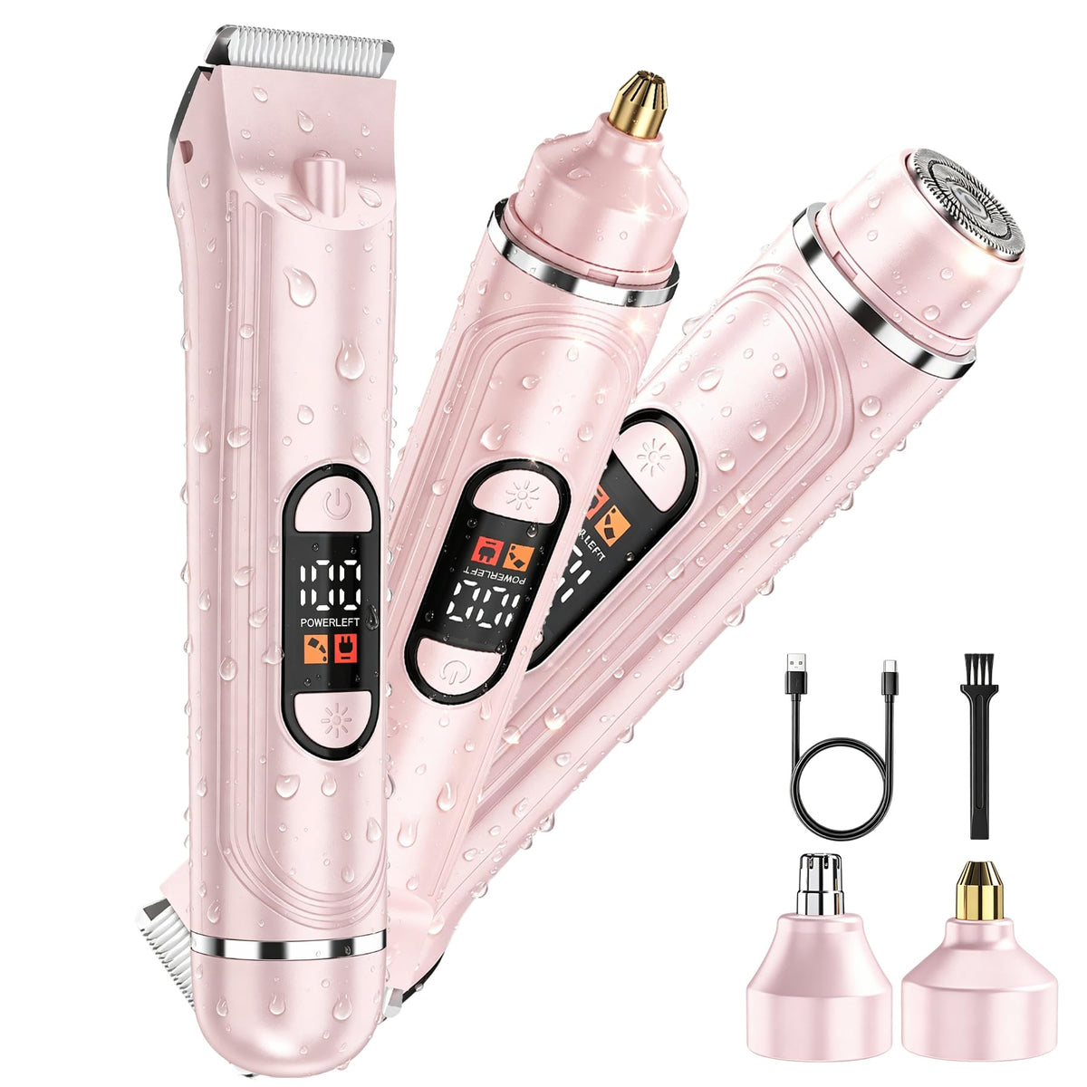 Waterproof Rechargeable Electric Razor with 2 Heads O9435