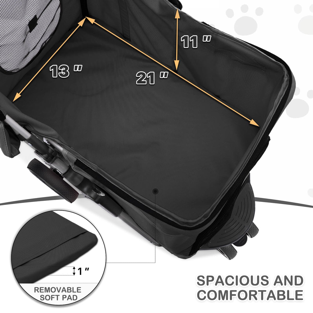 Black Pet Stroller Y2310