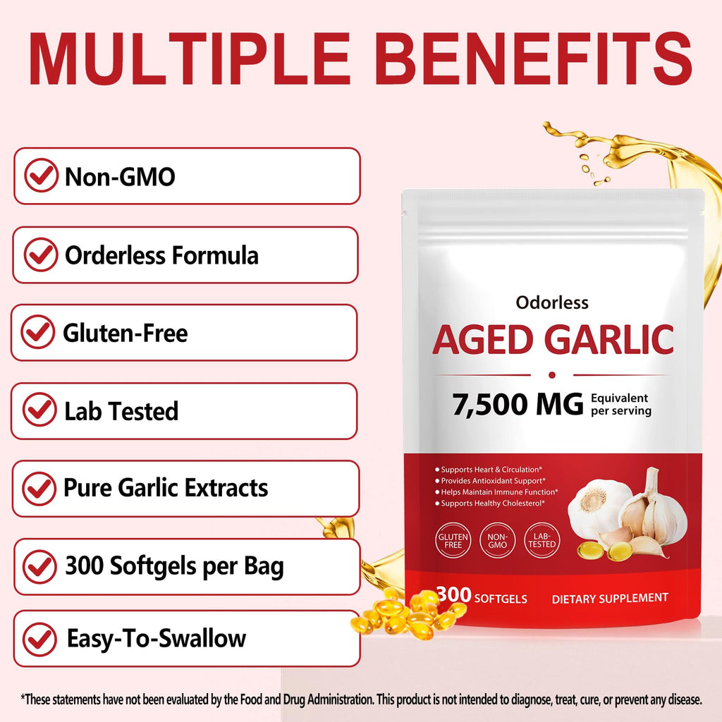 Odorless Garlic Softgels 7500mg 300 Softgels F7293