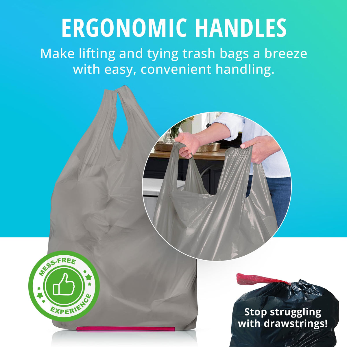 13 Gallon Recycled Plastic Tall Kitchen Trash Bags 45 Count A277552
