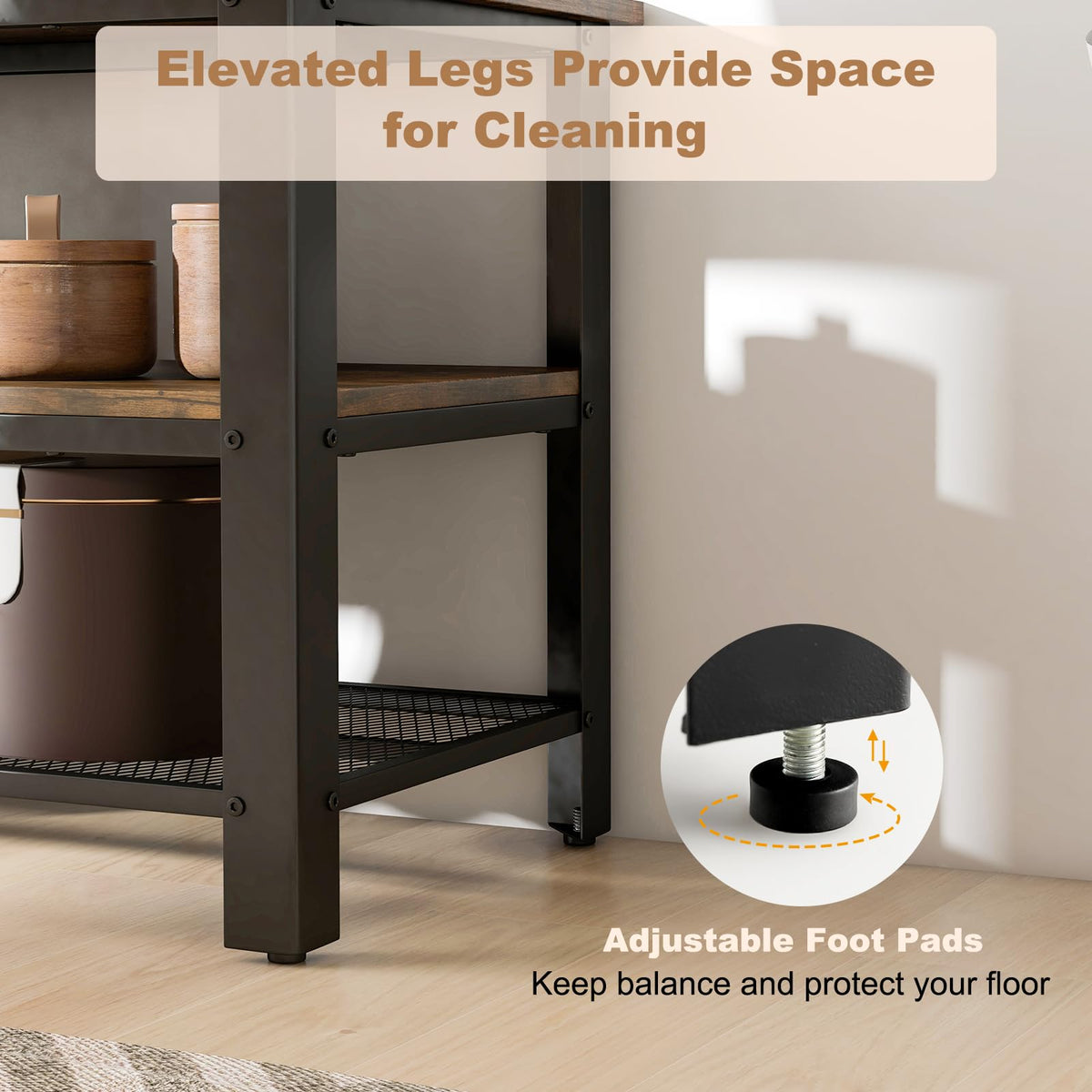 Small 3-Tier TV Stand with Power Outlets and USB Ports F9652