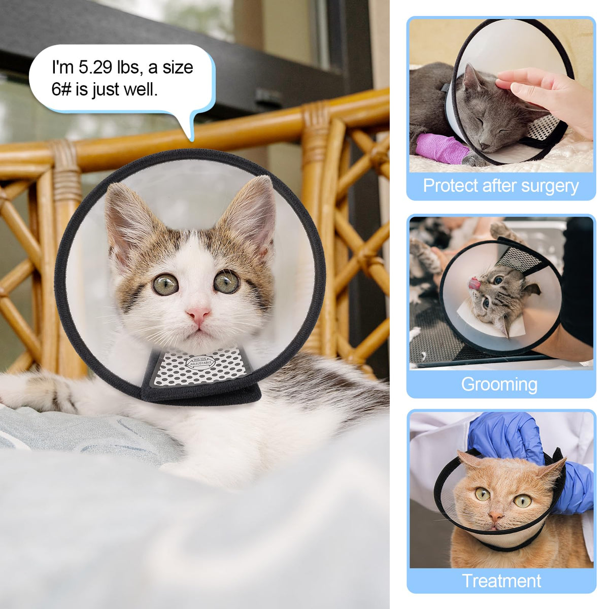 Adjustable Plastic Recovery Pet Cone X142083