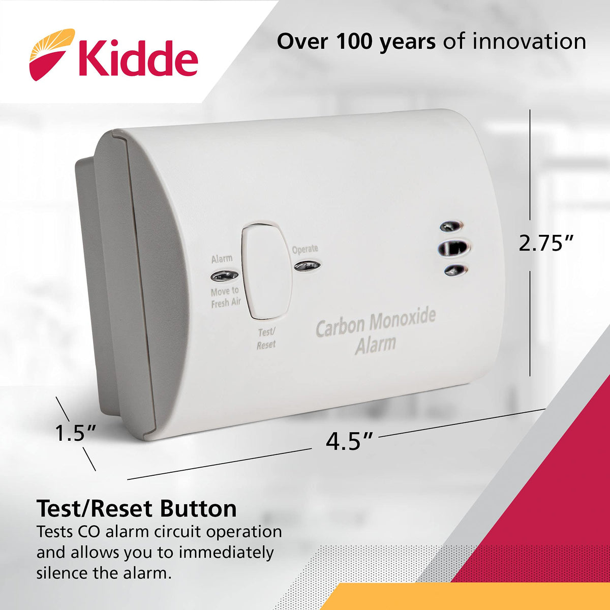Carbon Monoxide Detector, Battery Powered CO Alarm N723