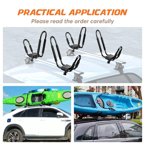 2 Pair J-Bar Kayak Roof Rack with 4 Ropes V17152