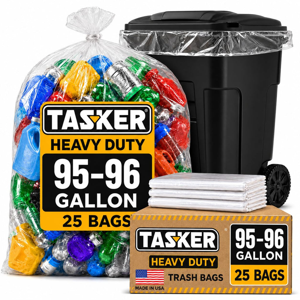 95-100 Gallon Clear Heavy Duty Trash Bags I968