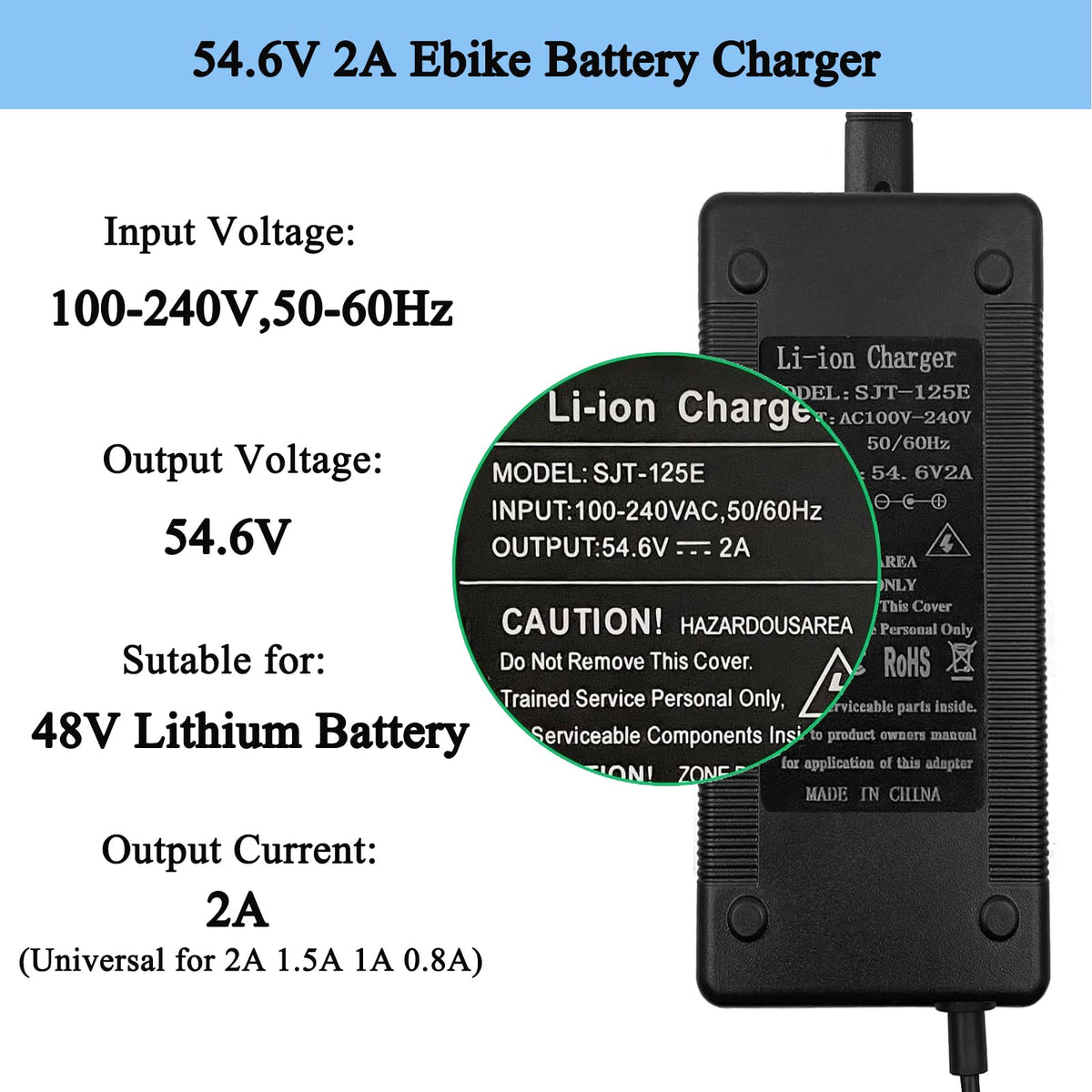 48V 2A Electric Bike Charger E789