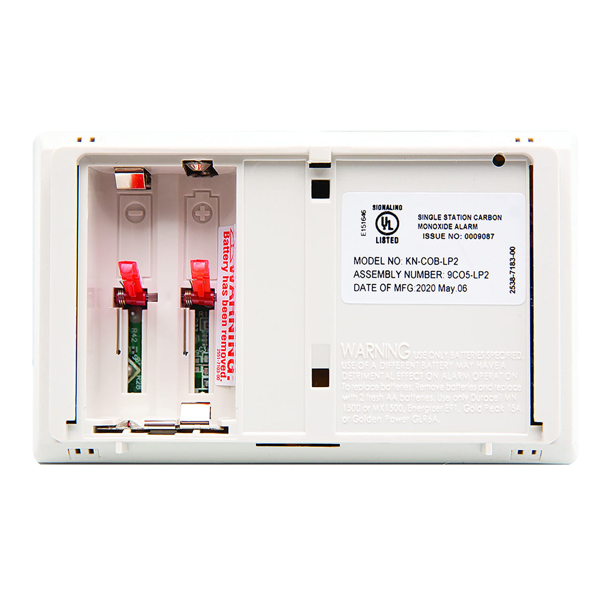 Carbon Monoxide Detector, Battery Powered CO Alarm N723