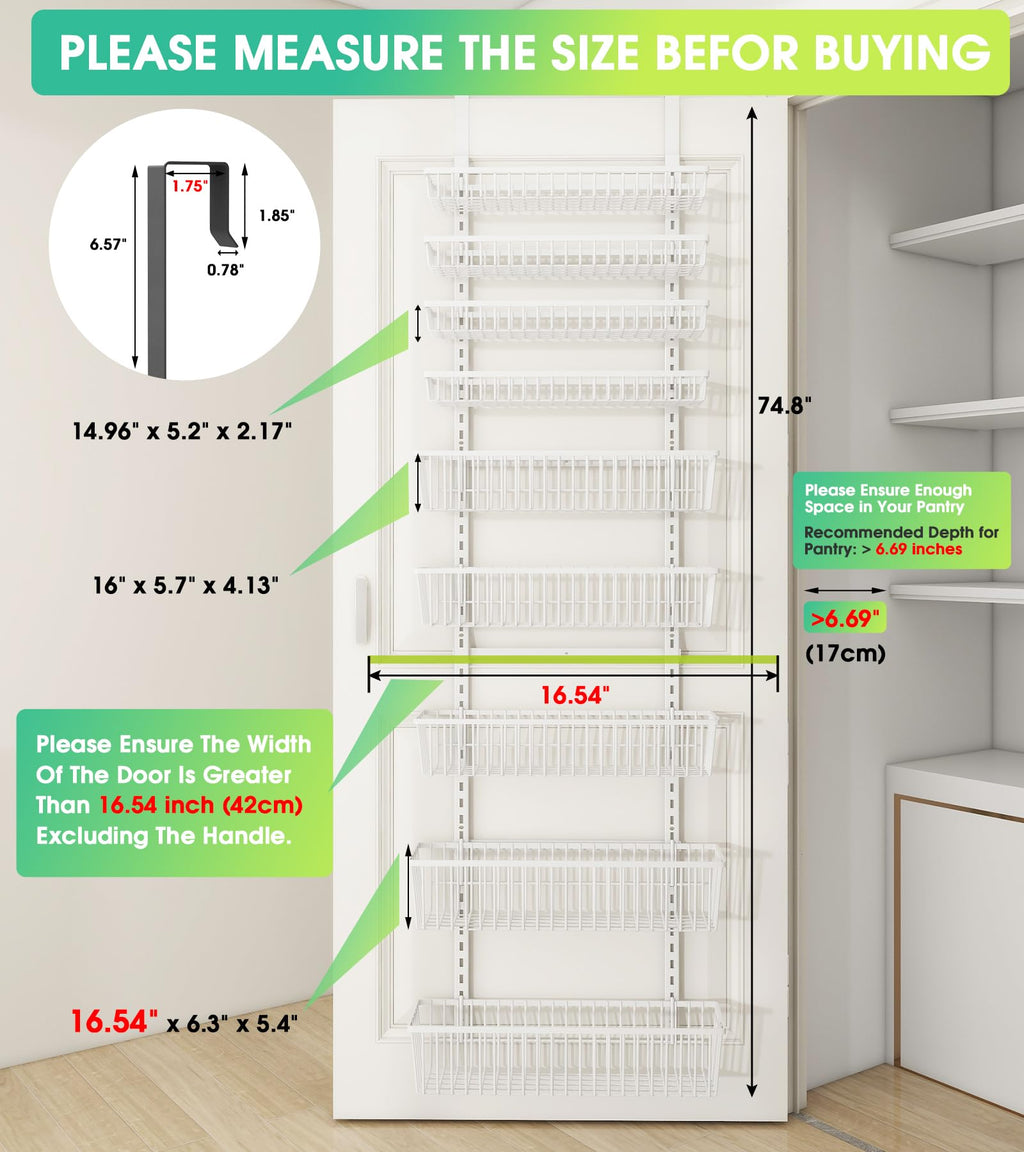 White 9-Tier Over The Door Pantry Organizer Z700913
