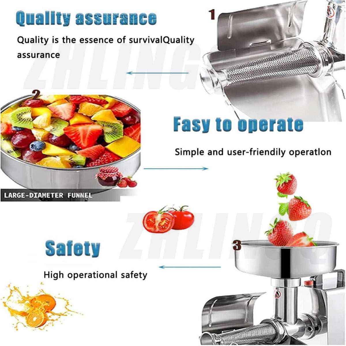 450W Stainless Steel Electric Tomato Strainer B33738
