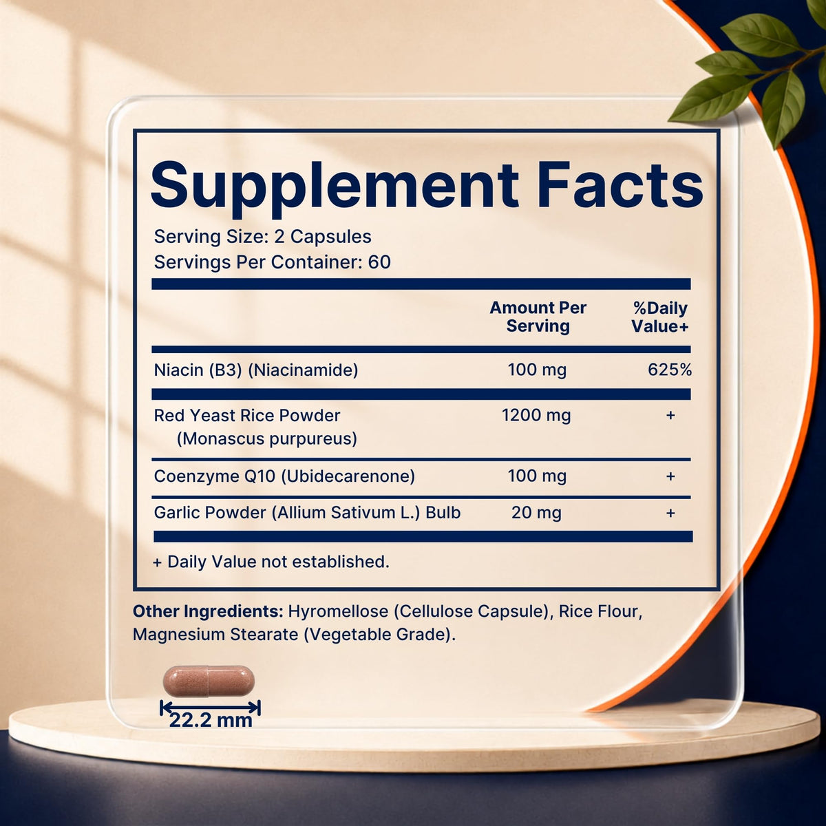Red Yeast Rice CoQ10 Niacin Garlic 120 Veg Capsules W151