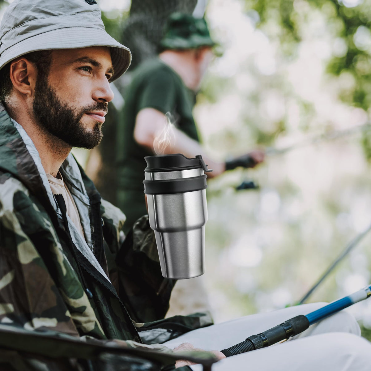20 oz Insulated Travel Coffee Mug Tumbler with Handle and Straw K85691