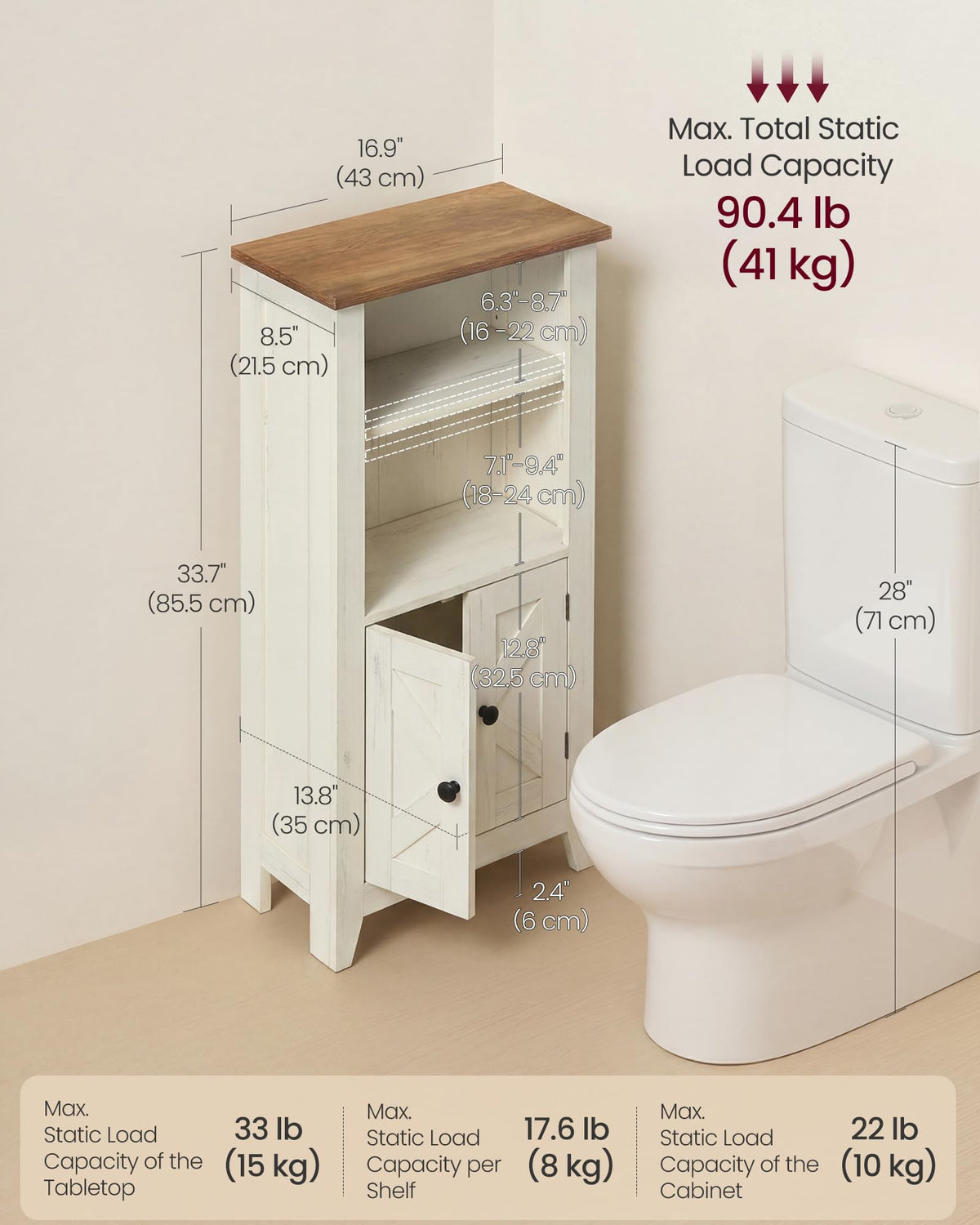 Farmhouse Storage Cabinet with 2 Barn Doors E59204
