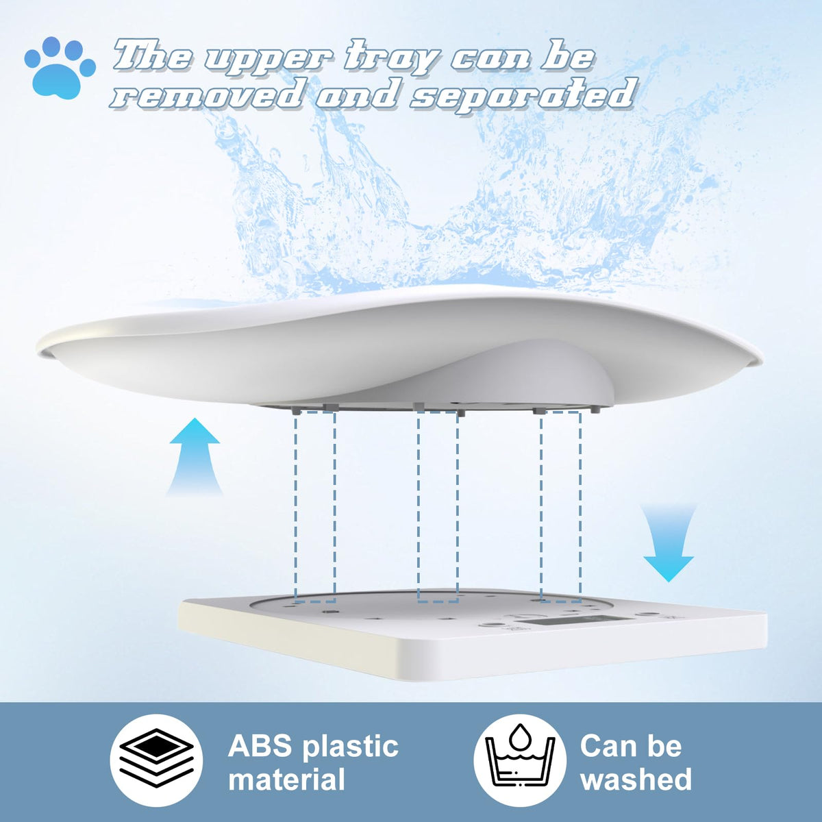 Digital Pet Scale for Small Animal, LED Display, Measures Up to 15kg, White K34947