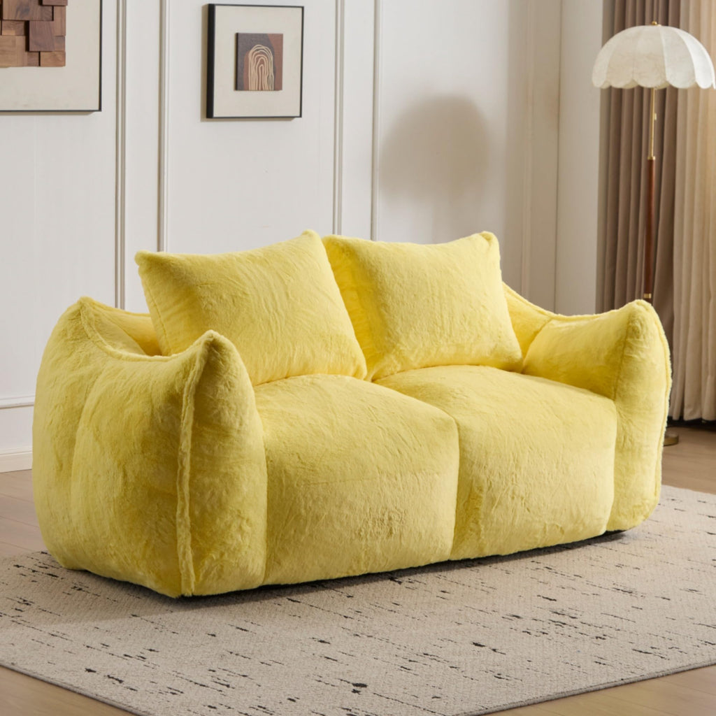 Oversized Faux Fur Memory Foam Bean Bag Sofa H1567