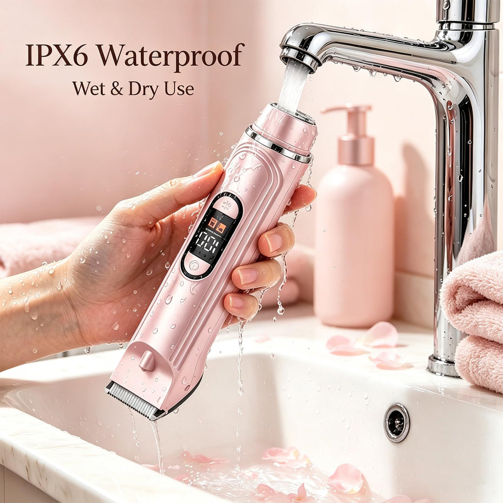 Waterproof Rechargeable Electric Razor with 2 Heads O9435