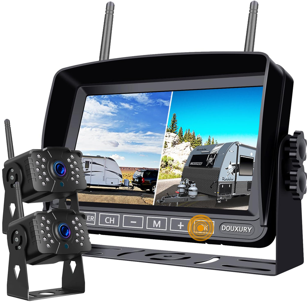 1080P Wireless Backup Camera System with 7'' Monitor IP69K Waterproof Q26515