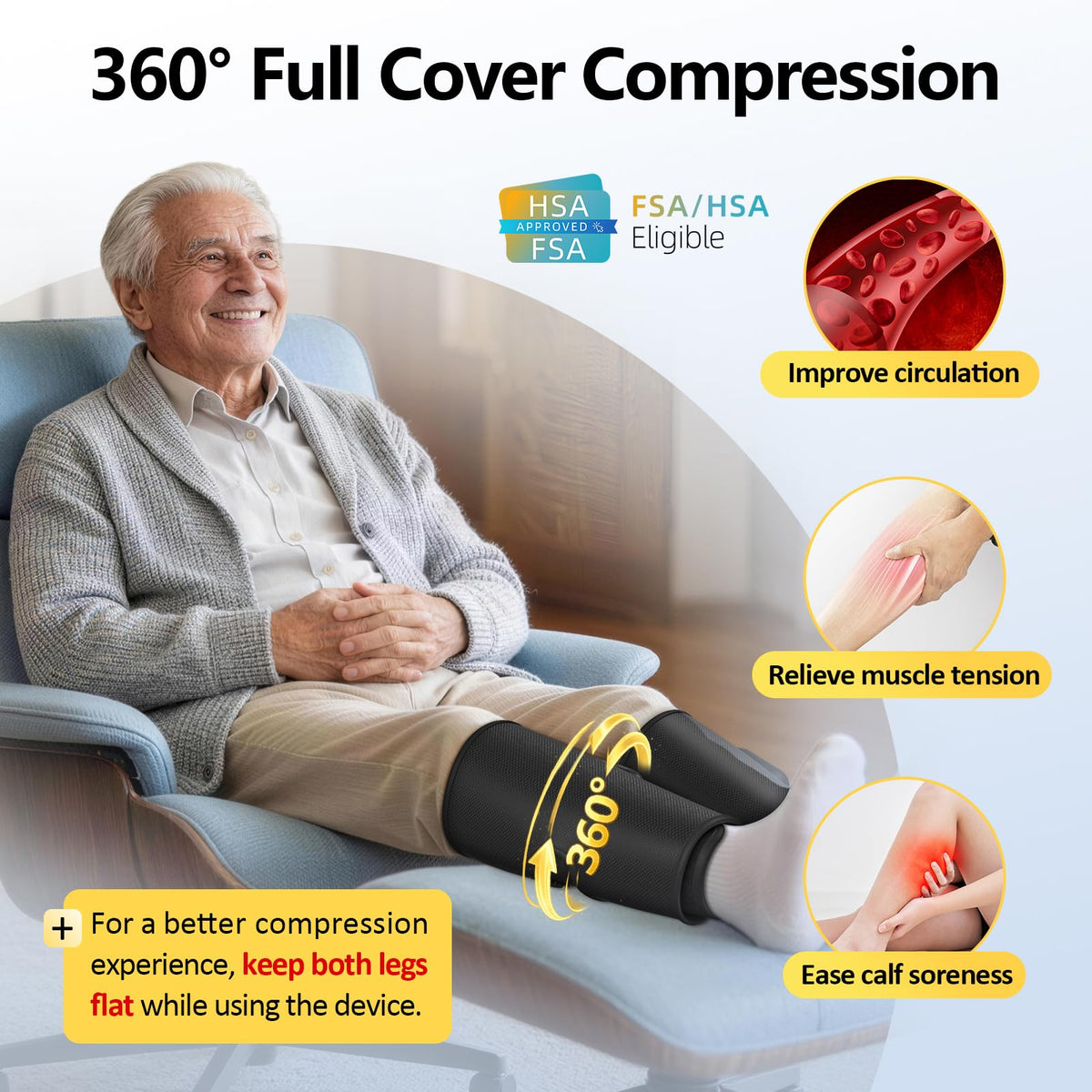 Cordless Air Compression Calf Massager with Heat V94485