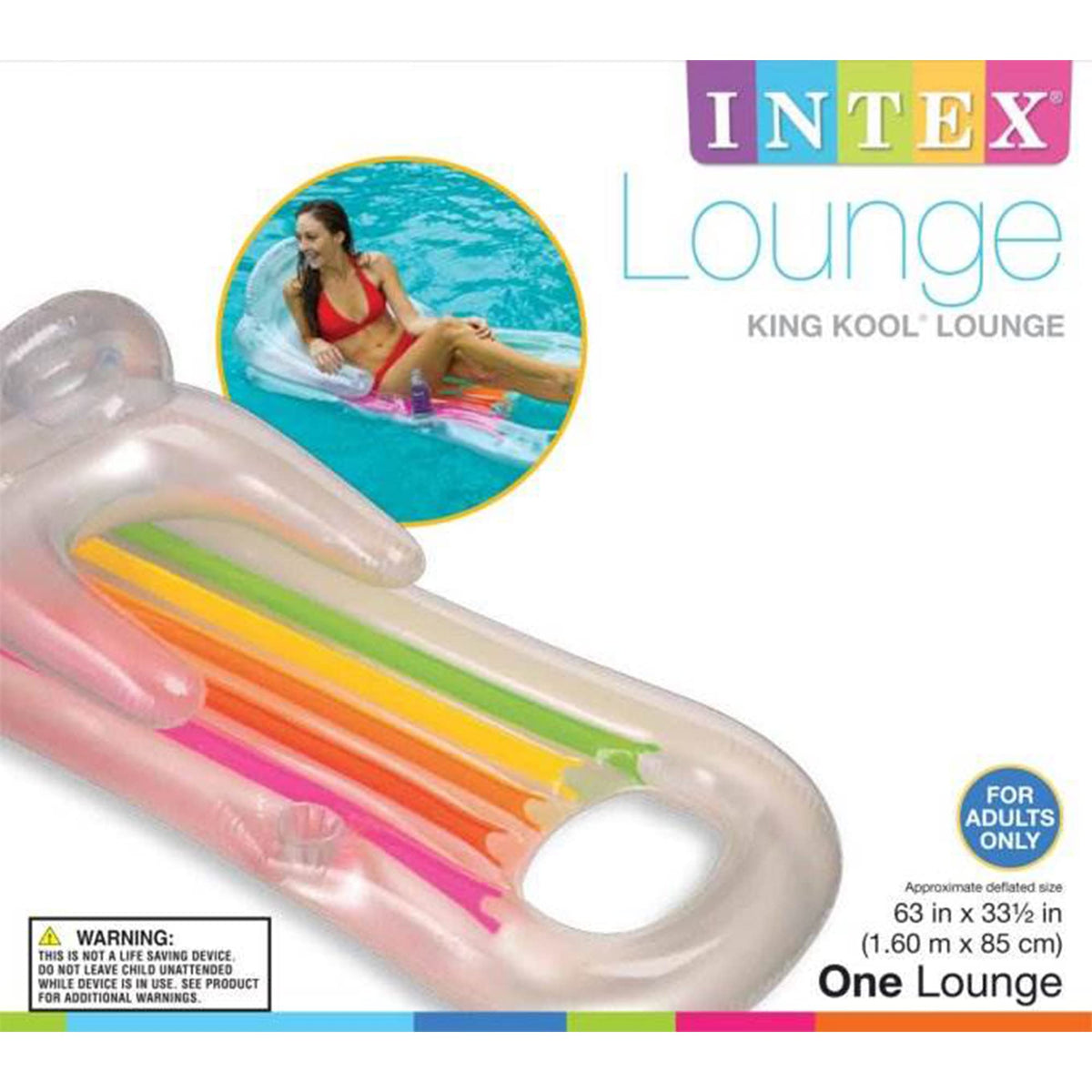Inflatable Swimming Pool Lounger with Headrest 4 Pack V606344