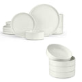 Speckled White 12 Pc Stoneware Dinnerware Set V92543