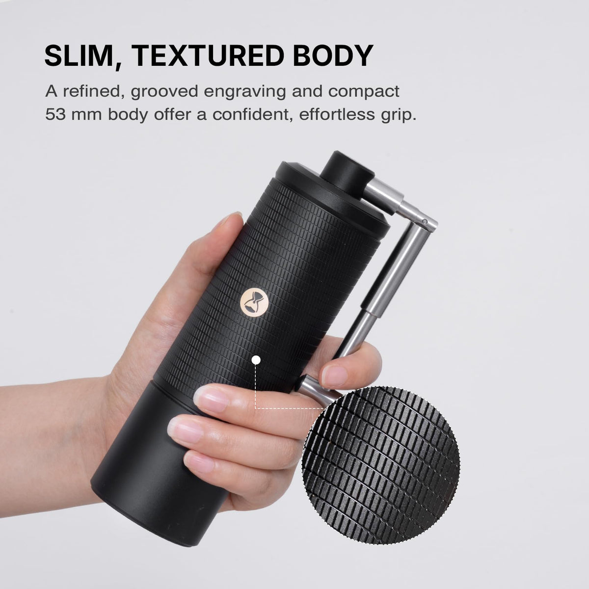 Manual Coffee Grinder with Conical Burr, Portable Hand Coffee Mill, Black Z28109
