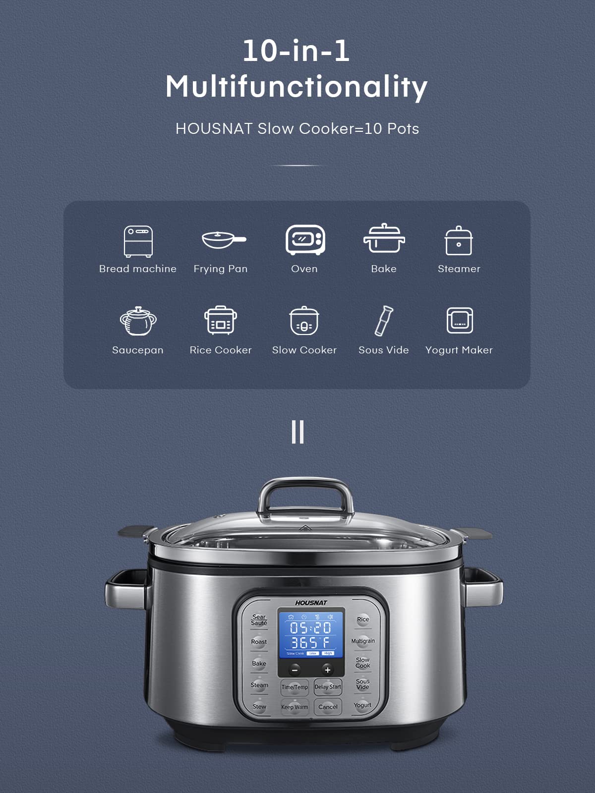 6 Quart Programmable Stainless Steel Slow Cooker L8502