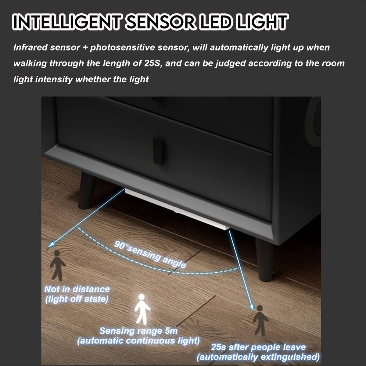 White Nightstand with Wireless Charging Station and Fingerprint Lock Drawer D127
