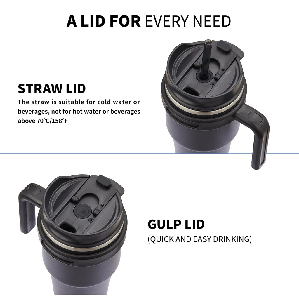 20 oz Insulated Travel Coffee Mug Tumbler with Handle and Straw K85691