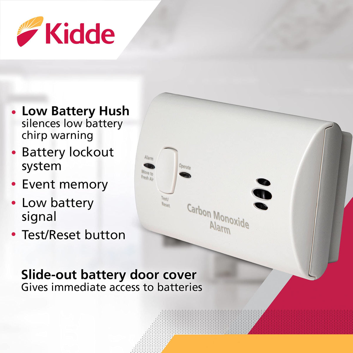 Carbon Monoxide Detector, Battery Powered CO Alarm N723