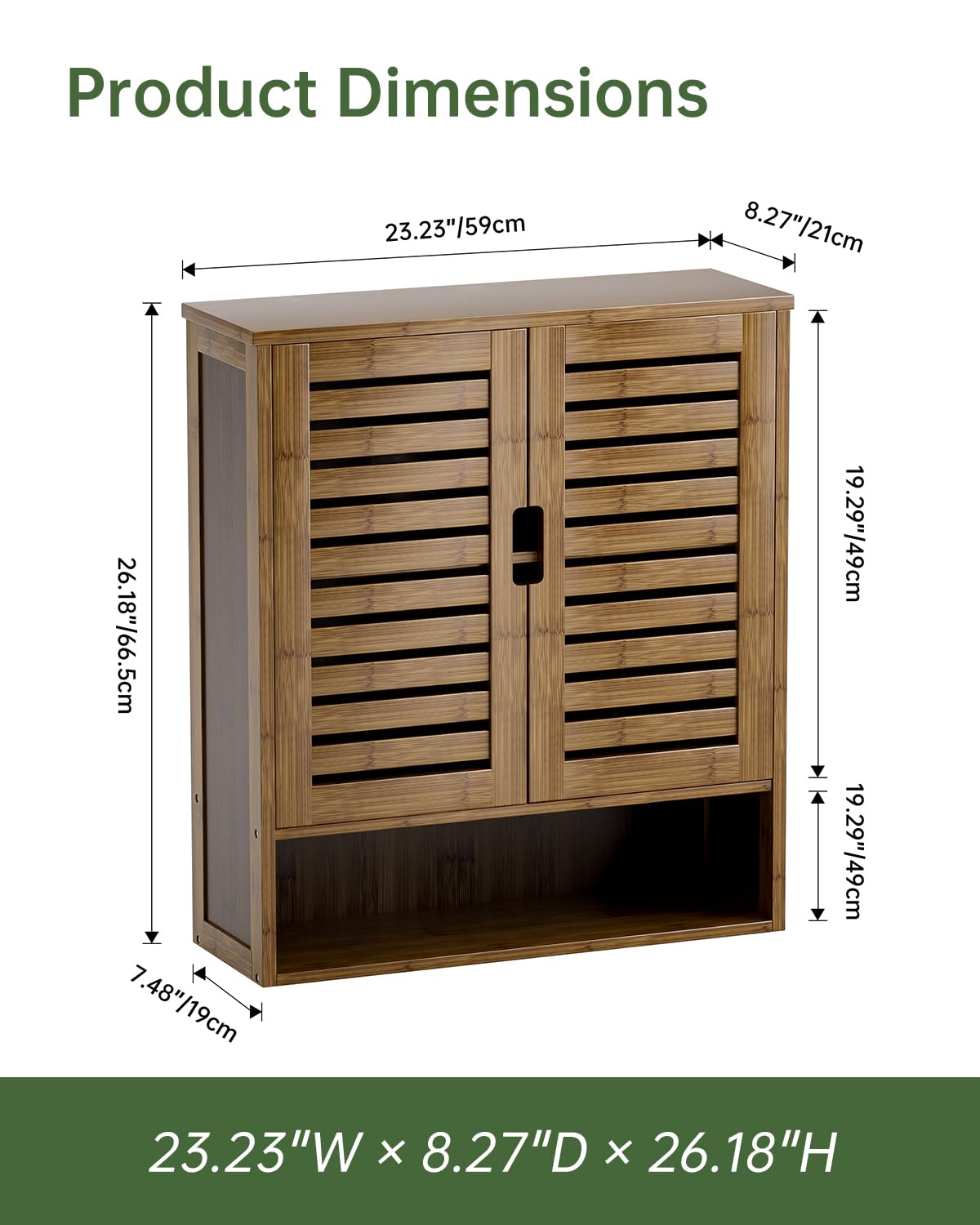 Bamboo Over-The-Toilet Storage Cabinet with 2 Door Y723