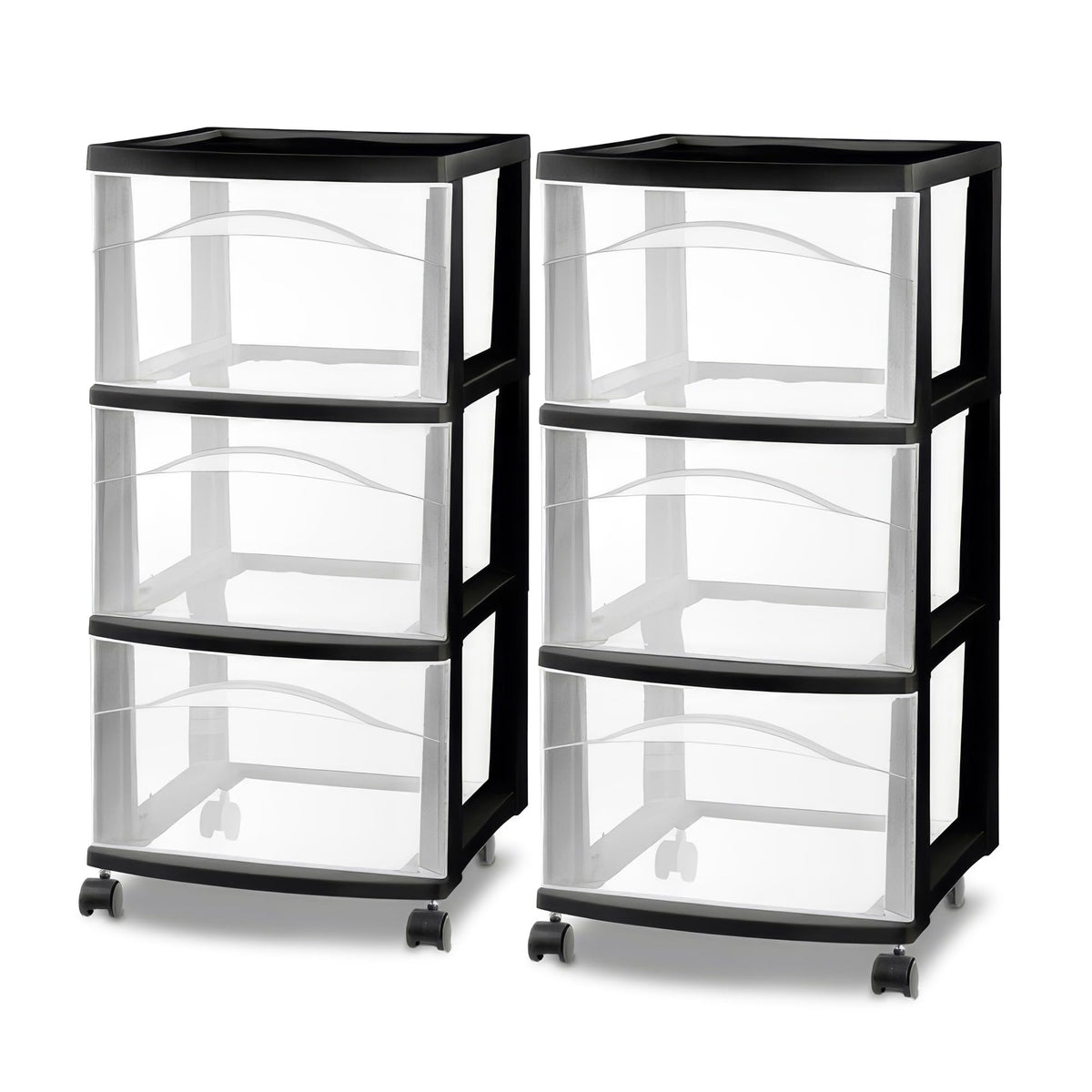 3-Drawer Cart with Wheels, 2-Pack M594