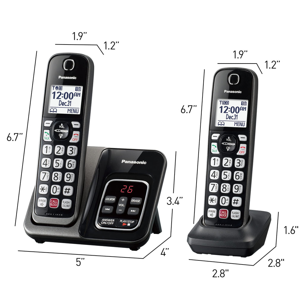 Cordless Phone with Answering Machine, 3 Handset R891845