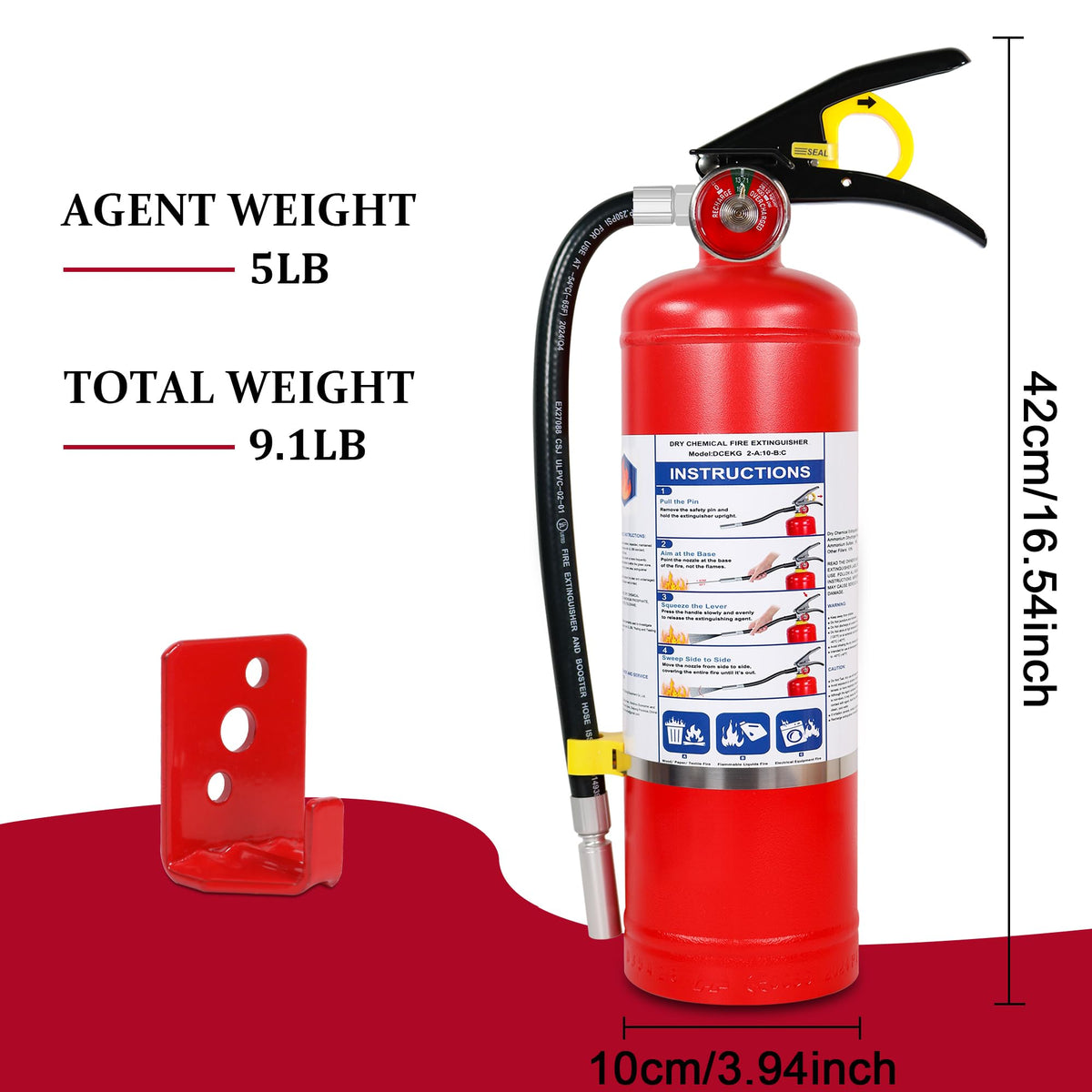 2-Pack 5 lb ABC Dry Chemical Fire Extinguishers O312