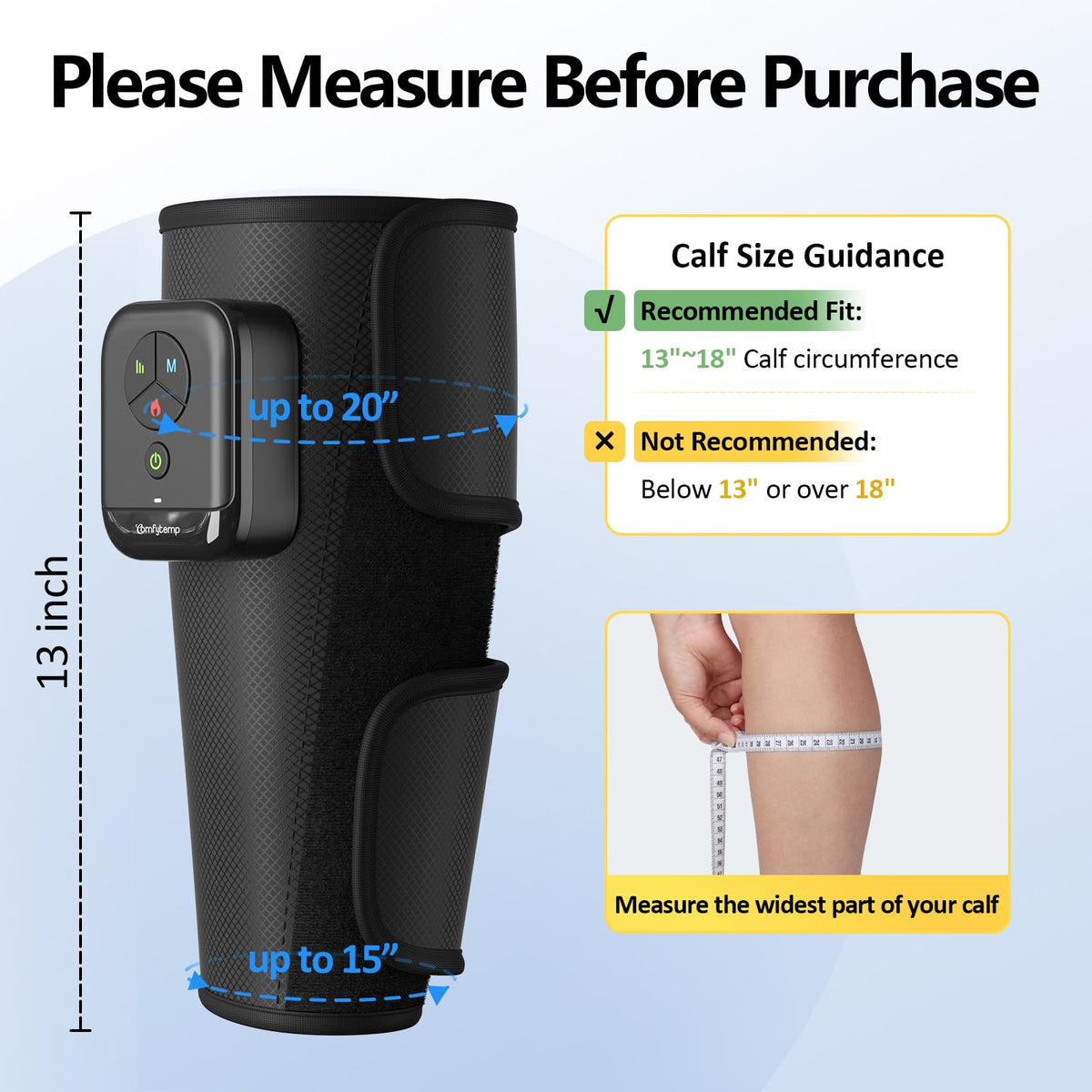Cordless Air Compression Calf Massager with Heat V94485