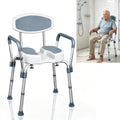 Height Adjustable Shower Chair with Padded Armrests Y94531